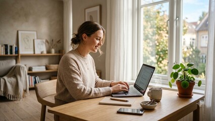 Fototapeta premium businesswoman working on laptop