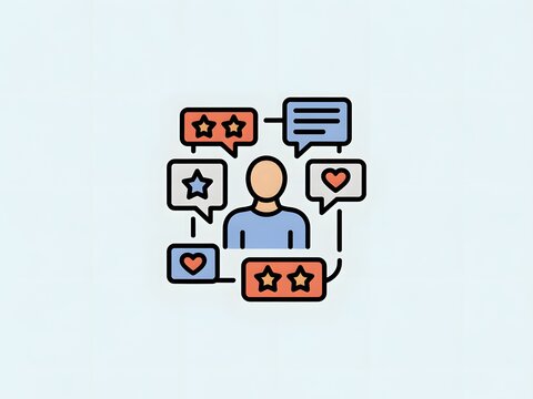 Colorful interconnected network of digital icons and devices