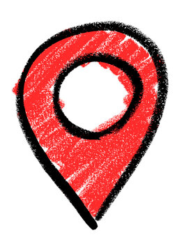 Location Pin Icon Colorful Crayon Chalk Drawing Doodle PNG Transparent