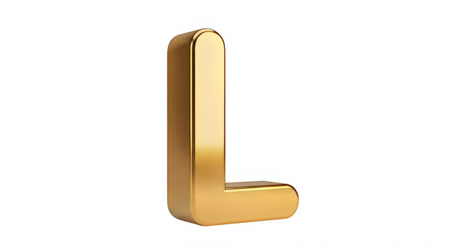 Golden Metal L Shaped Handle Isolated on Transparent Background transparent background
