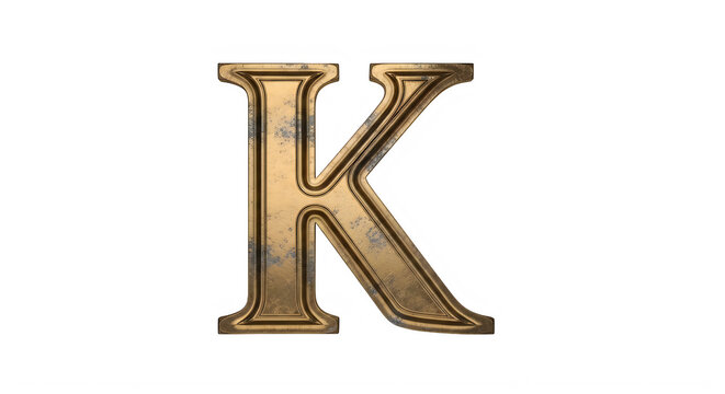 Elegant Gold Textured Letter K Isolated Design For Creative Projects transparent background