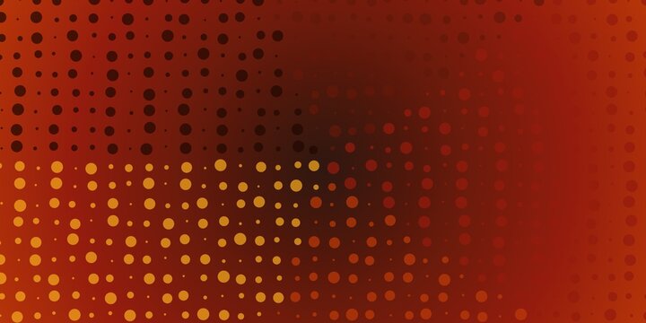 Abstract red and orange background featuring circular halftone dot pattern digital art.