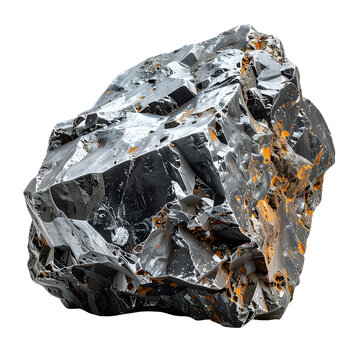 Raw Black Metallic Mineral Ore Stone with Natural Rusty Oxidation