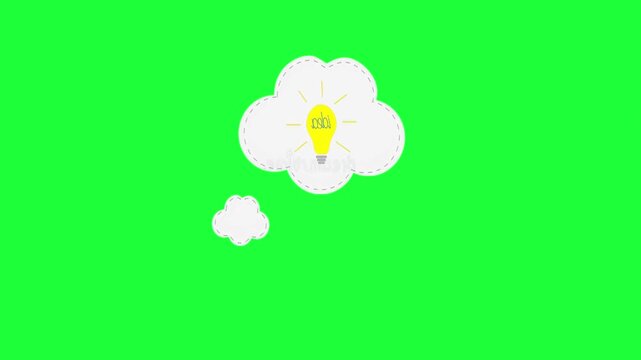 Bright idea lightbulb glowing inside