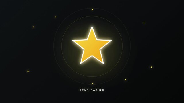 A glowing yellow star symbol representing a rating or quality score on a dark background.