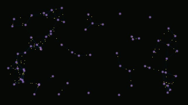 Decentralized Network Node Mesh Loop, 3D Web3 Animation of Data Packets Traveling Across Peer Nodes 4K