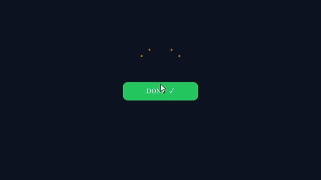 Interactive click here button animation with mouse cursor action and success confetti burst for website user interface element