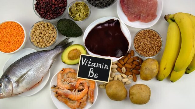 Foods that contain vitamin B6. Selective focus.