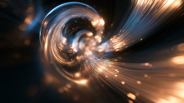 Abstract Fiber Optic Swirl Representing High Speed Data Transfer