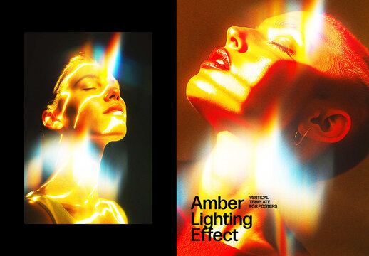 Amber Lighting Effect For Poster And Print Design