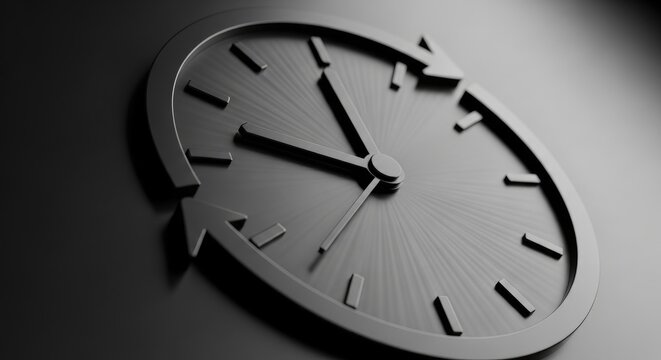 Conceptual representation of time passing with a broken clock face.