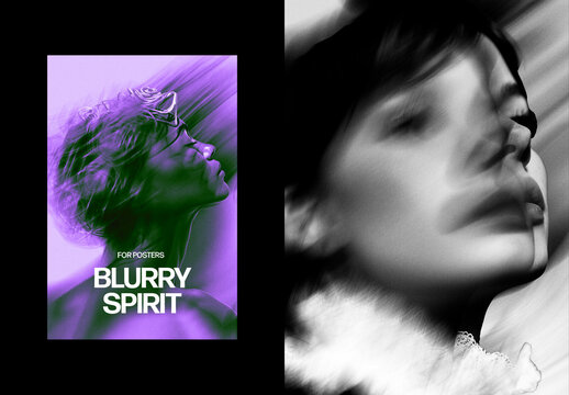 Vertical Blurred Spirit Effect For Poster And Print Design
