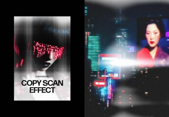 Vertical Copy Scan Effect For Poster And Print Design