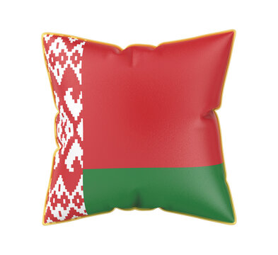 Pillow with the flag of Belarus on transparent background