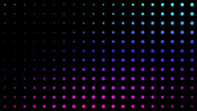 Neon gradient dot pattern motion background, abstract digital pulse animation dots