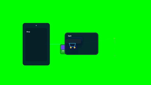 Online Shopping Interface Motion Graphic with Cart Addition