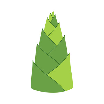 Bamboo shoot icon displays vibrant green layers on a clean white background