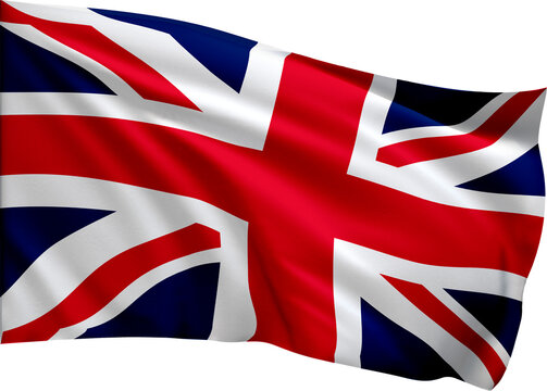 Waving United Kingdom Union Jack Flag
