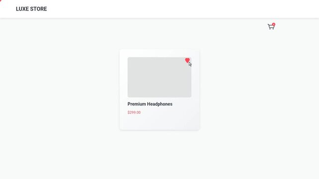 Interactive E Commerce Wishlist Product Selection Animation