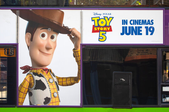 Toy Story 5 Advert on a Bus in the United Kingdom