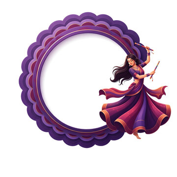 Dandiya night and navratri festival background banner poster design concept in illustration.