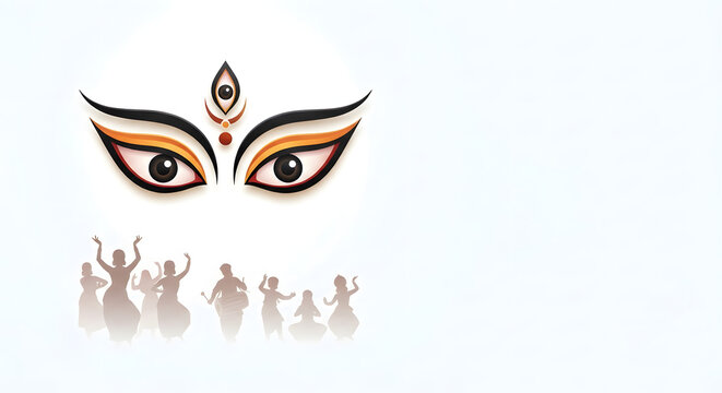 Navratri indian festival banner poster concept on background.