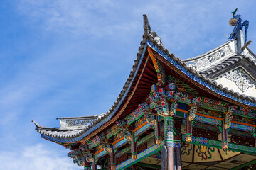 Fototapeta premium Traditional ancient Chinese gate building in Dali ancient town, Yunnan province, China