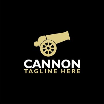 Cannon logo icon isolated on black background