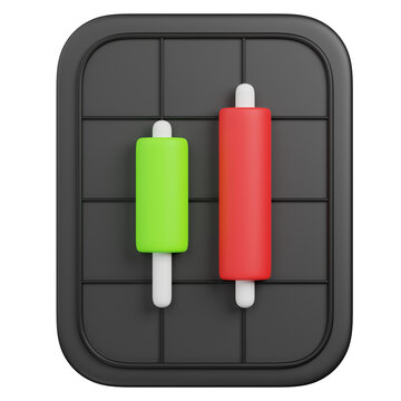 3d render   bearish engulfing candlestick pattern  