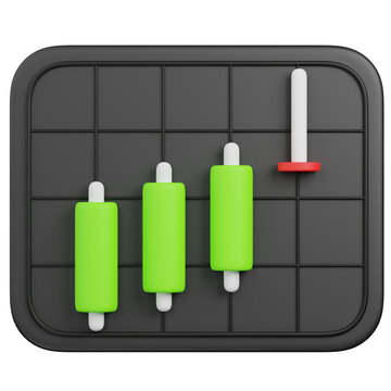 3d render    gravestone doji candlestick  pattern 
