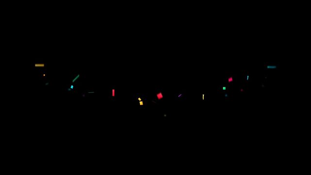 3D Colorful Confetti Burst Animation Overlay, Vibrant Falling Confetti Explosion Loop with Transparent Alpha Channel