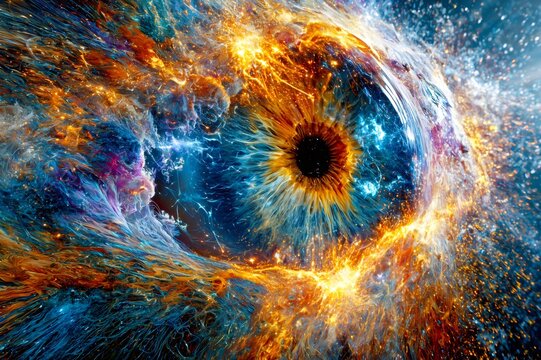 Cosmic eye nebula abstract universe explosion energy