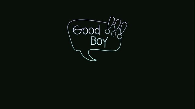  Neon speech bubble good boy text