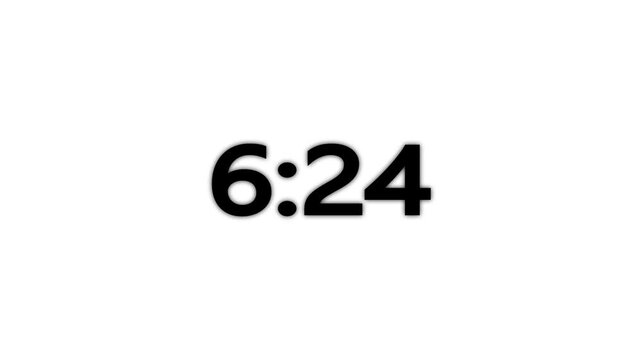 7 minutes Countdown timer, 7 minutes displays a timer counting down minutes and seconds.