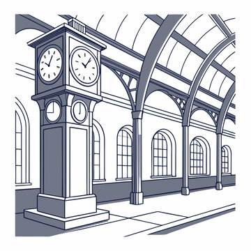 flat victorian train station clock tower