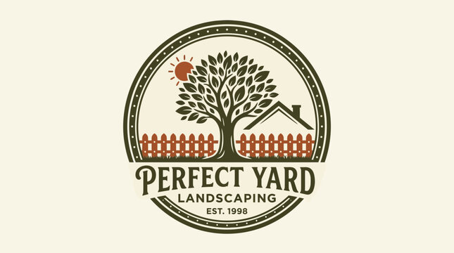Vintage Heritage Garden Emblem for Landscaping and Perfect Yard Maintenance Business Logo Design