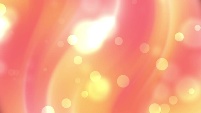 Warm pink and orange mesh gradient with glowing bokeh particles