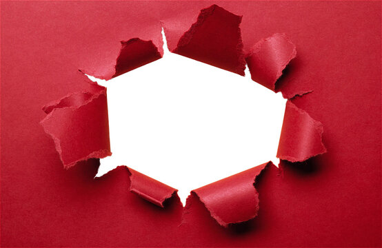 Torn Red Paper hole with free space