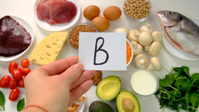 Foods that contain B vitamins. Selective focus.