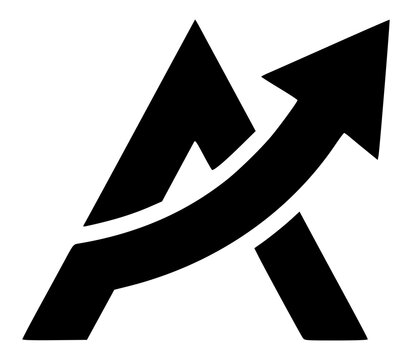 3d arrow up marketing branding logo vector