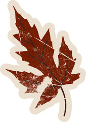 Naklejka premium Rustic Autumn Leaf Sticker