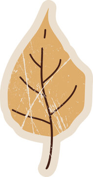 Rustic Autumn Leaf Sticker