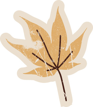 Rustic Autumn Leaf Sticker