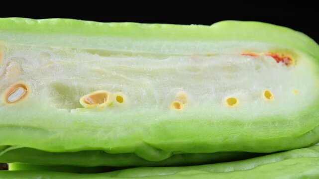 Fresh Sliced Bitter Melon Close Up