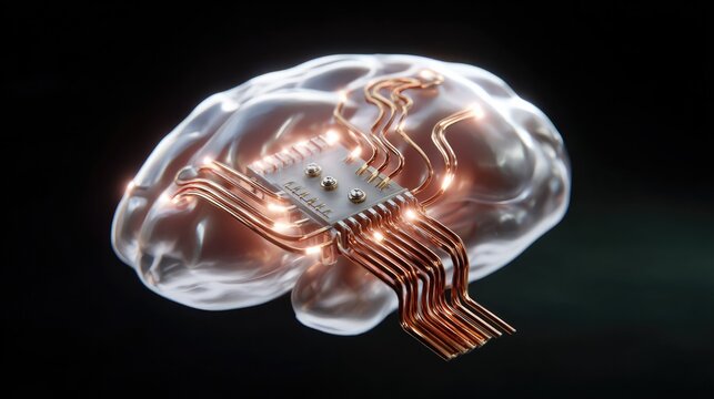 3D Human Brain Anatomy with Blue X-Ray Glow, Medical Science and Technology Illustration Representing Mind, Intelligence, Energy and Advanced Neuroscience