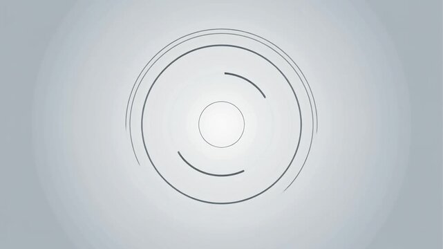 Abstract gray background features thin concentric circular lines forming a minimalist.