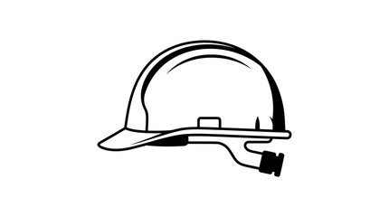 Fototapeta premium Black and white safety helmet illustration