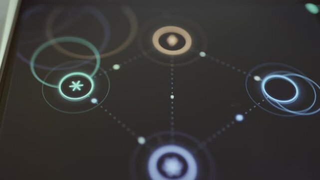 animated network nodes coordinate infrastructure resource connections