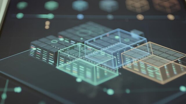 color coded digital twin maps modular server facilities