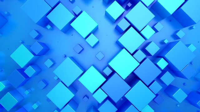 Background of Cubes. Abstract motion, loop, two color, 3d rendering, 4k resolution

